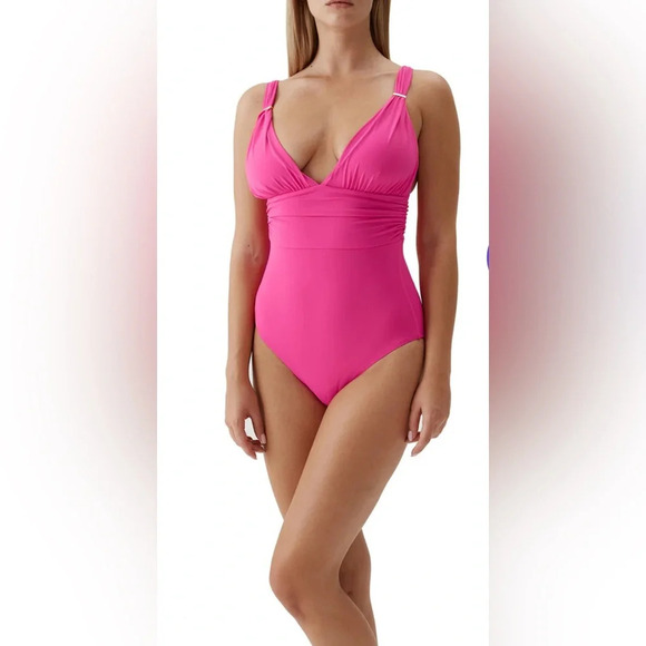 Melissa Odabash Panarea Fuchsia Swimsuit, Size 10-M/L - Picture 1 of 6